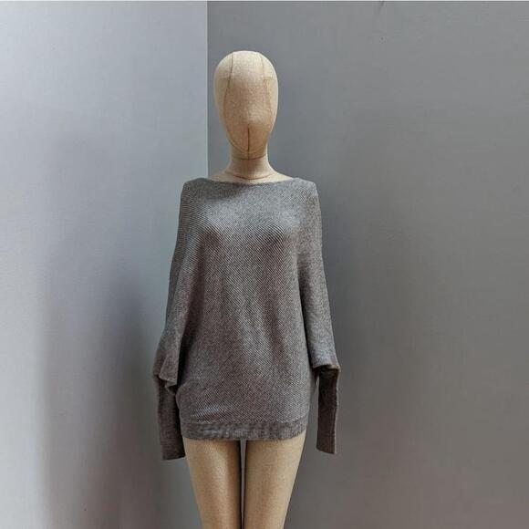 Kanzler Tops - Kanzler Gray Oversized Dolman Sweater Size S